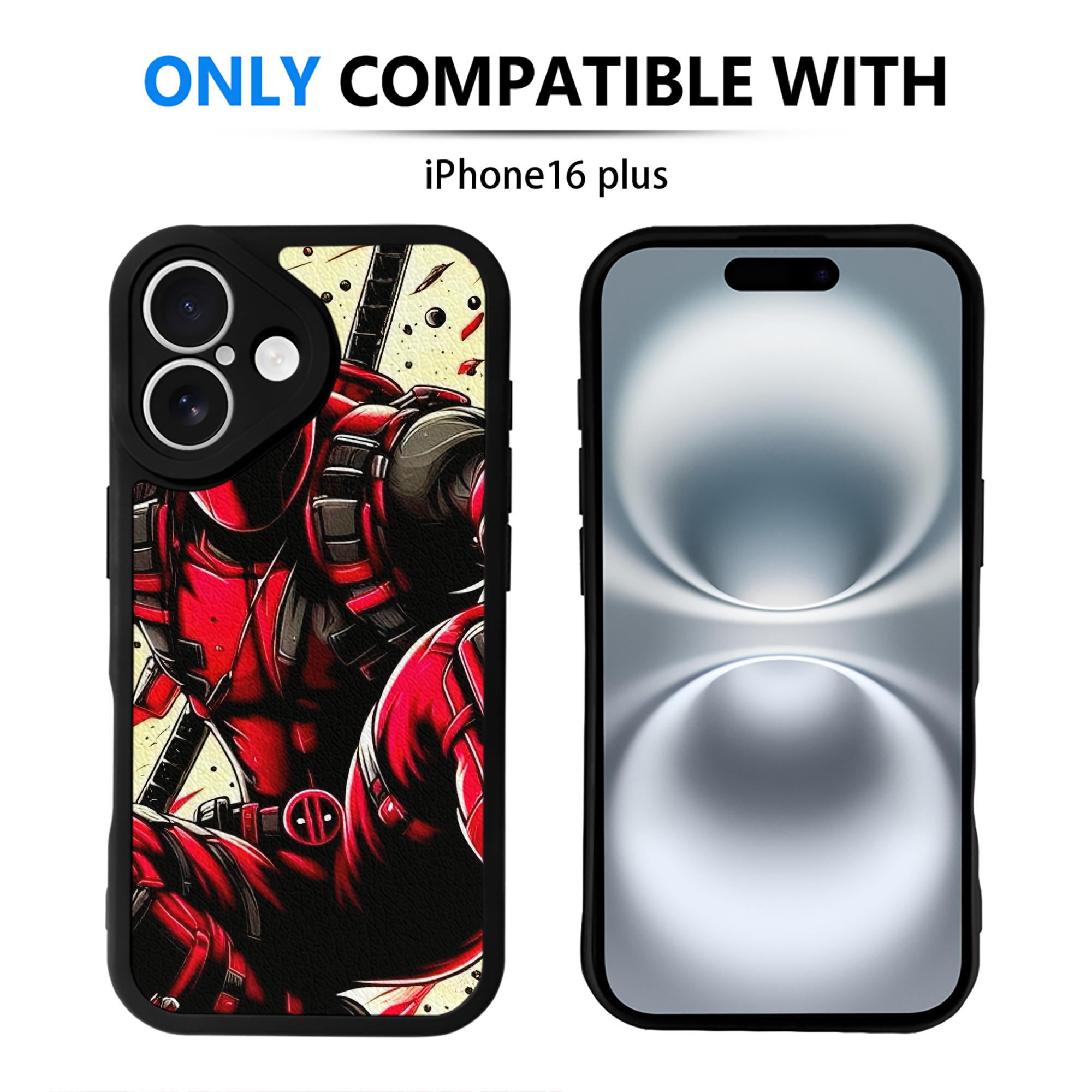 （画像用） Deadpool デッドプール 【iPhone 16シリーズ対応】シリコンスマホケース（レザー調） 材質：シリコン